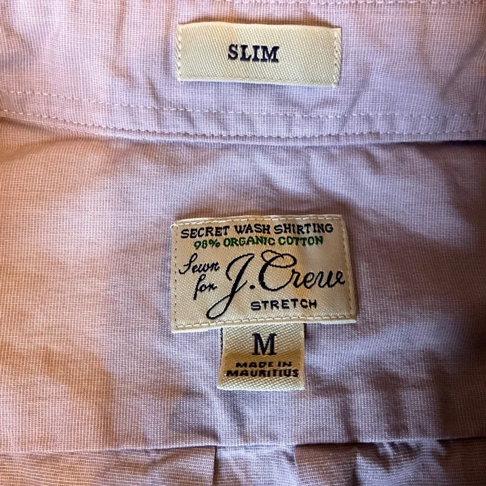 J‎ Crew Slim Fit Stretch Organic Cotton Button Down Shirt Mens M Purple Lilac